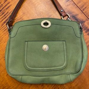 Coach, brushed leather, green